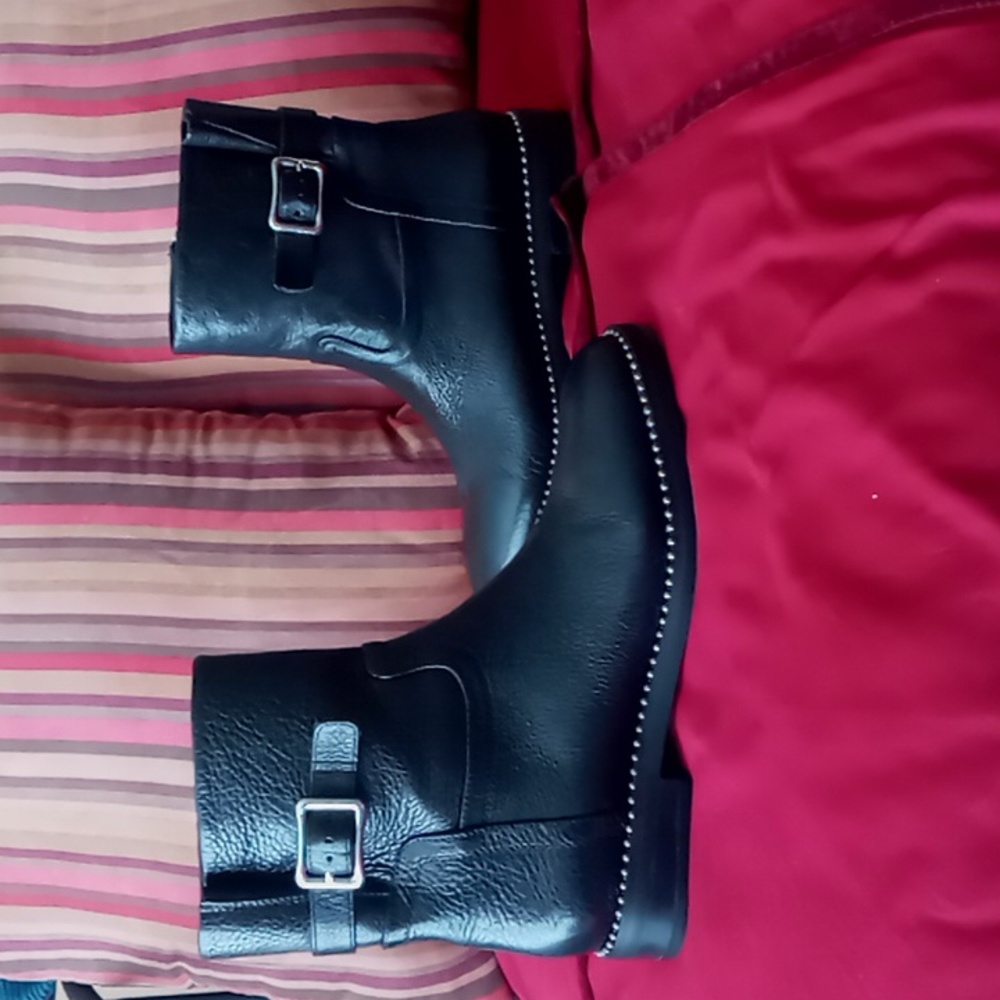 Franco Sarto Black Leather Ankle Booties